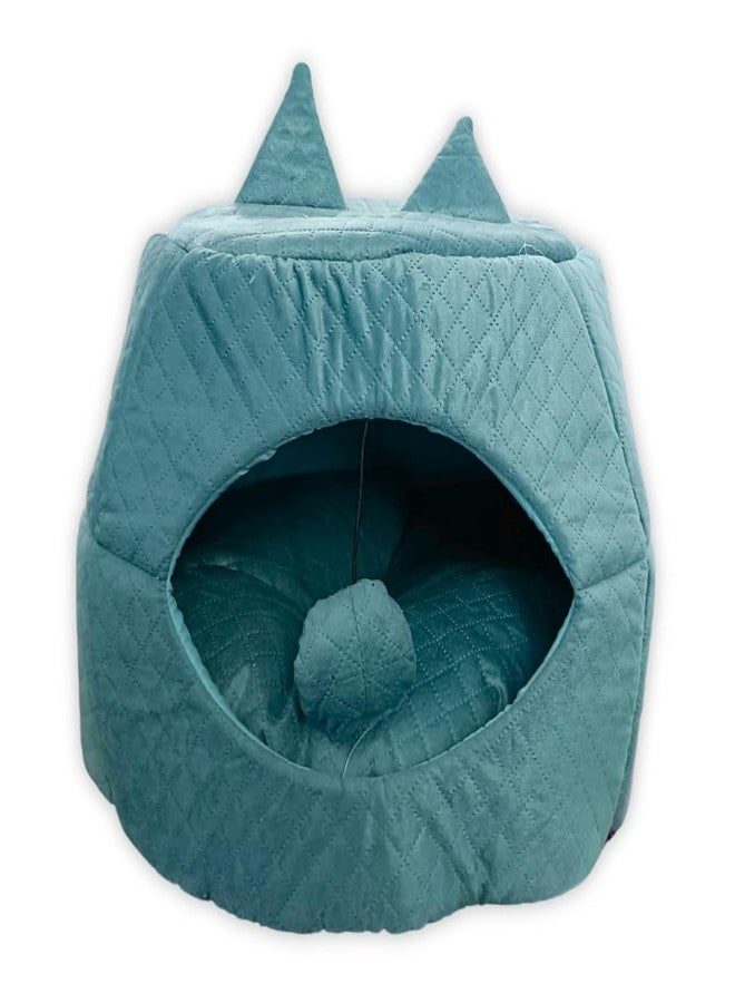 PET FUN® 2-in-1 Foldable Cat House and Bed Perfect for Kittens, Puppies, and Small Pets | Soft Velvet Kennel and Washable Cushion, Lightweight, Non-Slip Base with Ball Pendant Toy Colou May Vary - Image 1